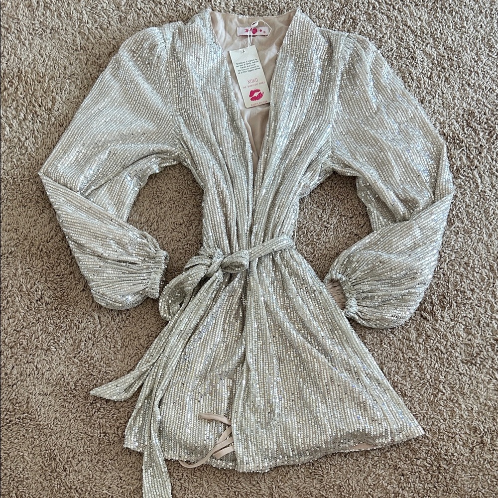 Buddy Love Silver Sequin Mini Dress